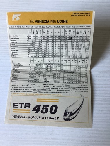 Vecchio orario treno - vecchio, cartaceo